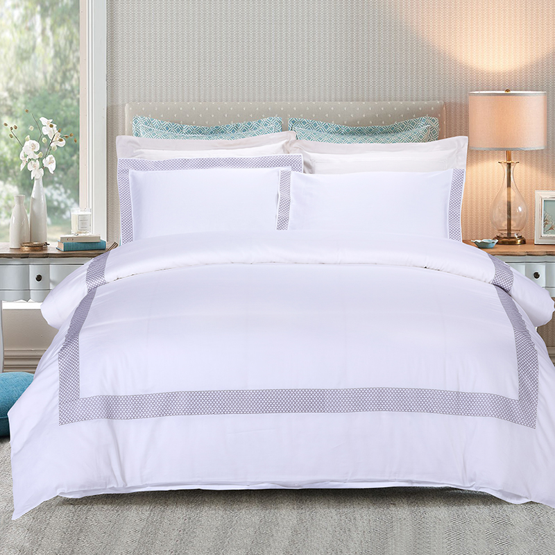 Роскошный комплект постельного белья для отелей с новой вышивкой по индивидуальному дизайну фабрики