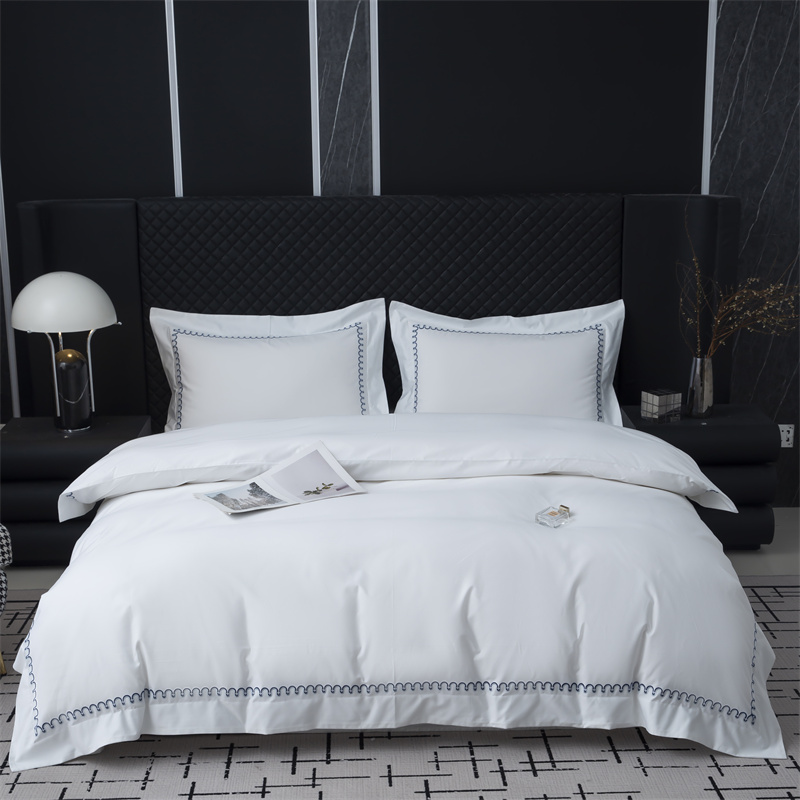 Комплект постельного белья из хлопкового сатина 500TC с новым дизайном вышивки